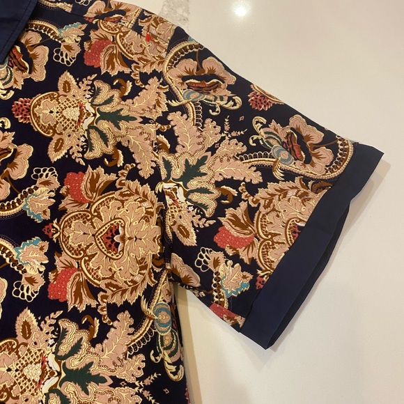 Men’s Button Floral Shirt L - Picture 3 of 4